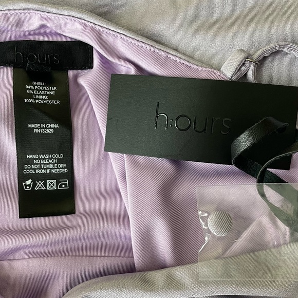 HOURS NWT REVOLVE FAUX WRAP STYLE MINI DRESS PURPLE SHIMMER - Picture 2 of 4